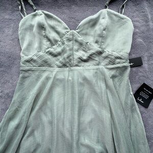 Lulu's Dress Womens XL Mint Green Slit Formal Bridesmaid